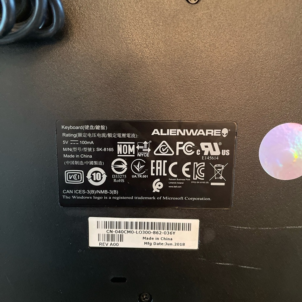 Alienware Computer Keyboard - Picture 6 of 6